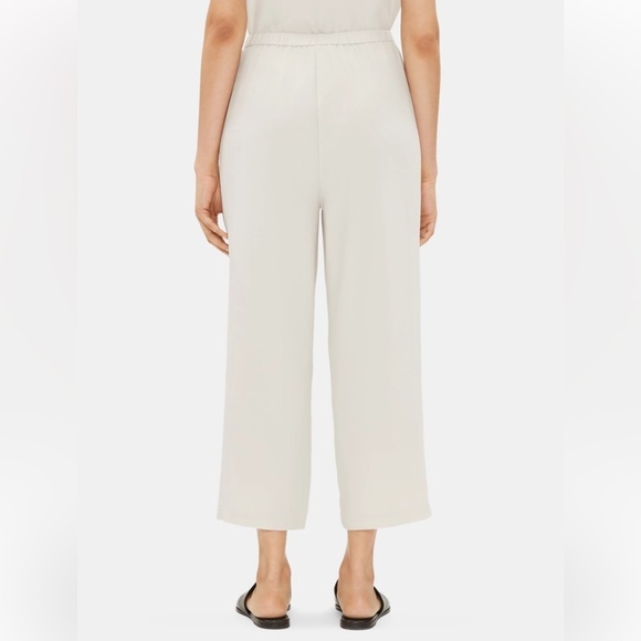 Eileen Fisher Silk Georgette Crepe Cropped Pant Size L - Picture 3 of 13